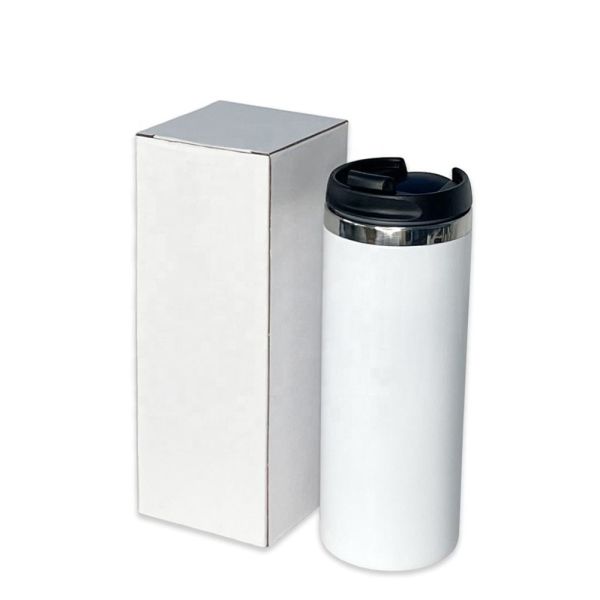 15oz 450ml White Sublimation Sport Water Bottle Blanks Straight Double Wall Vacuum Stainless Steel Sublimation Tumbler