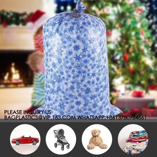 Sets Large Christmas Gift Plastic Bag 36"X60" Jumbo Gift Wrapping For Xmas Presents Oversized Party Favor