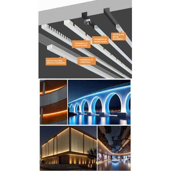 Side Curved Flexible Led Neon Strip Light 24v Silicone Flexible Led Wall Washer Light Ip65