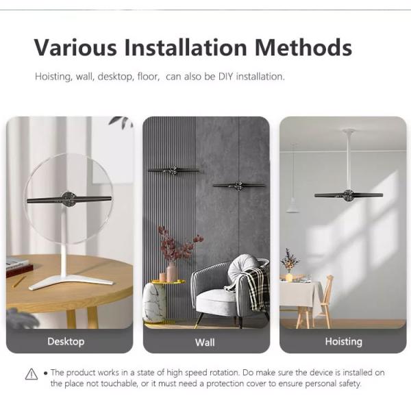 HDFocus 42cm 16gb Card Holographic Hologram Advertising Led Fan Display 3d Hologram Fan for Online Retailers