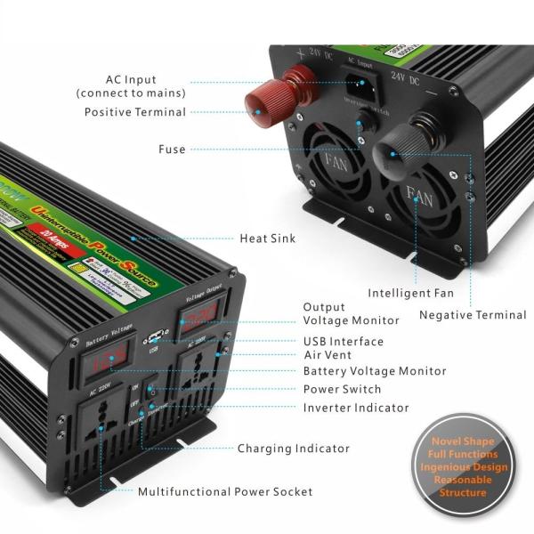 Quality UPS 50HZ 12V To 240V Inverter 3000W 6000W For Computer for sale