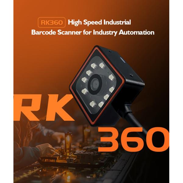 High-Resolution Image Sensor and Compact Size RK360 Ethernet Industrial Fixed Barcode Scanner for Scanning