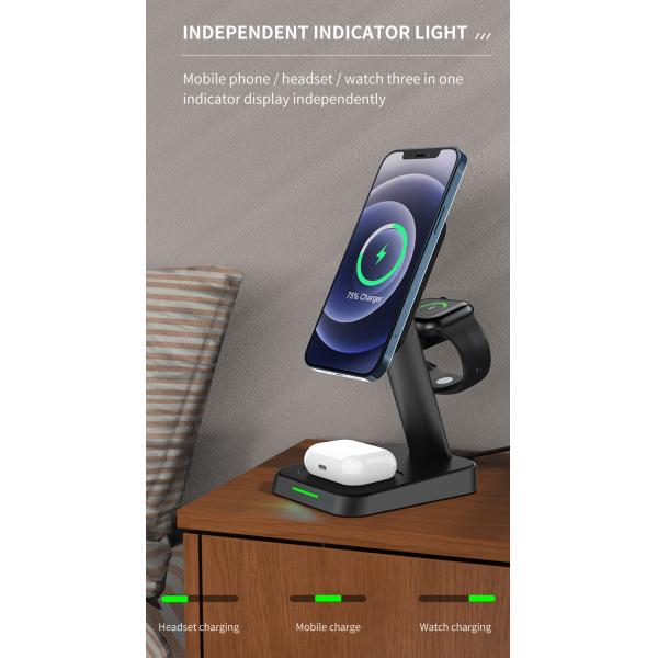 Magsafe Wireless Charger Stations 3 In 1 Charging Stand 85% ABS PC