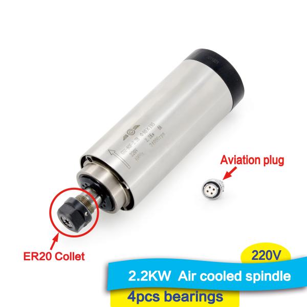 Stainless Steel CNC Spindle Motor ER20 24000RPM For Wood Engraving Milling