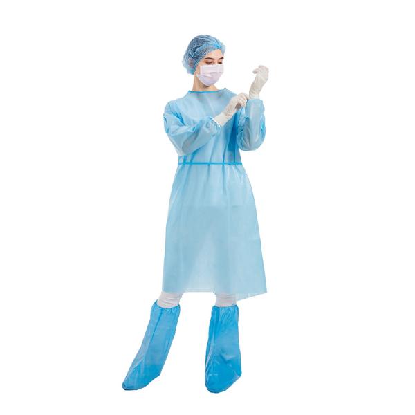PP PE Disposable Isolation Gown Blue Non Woven Level 1-2