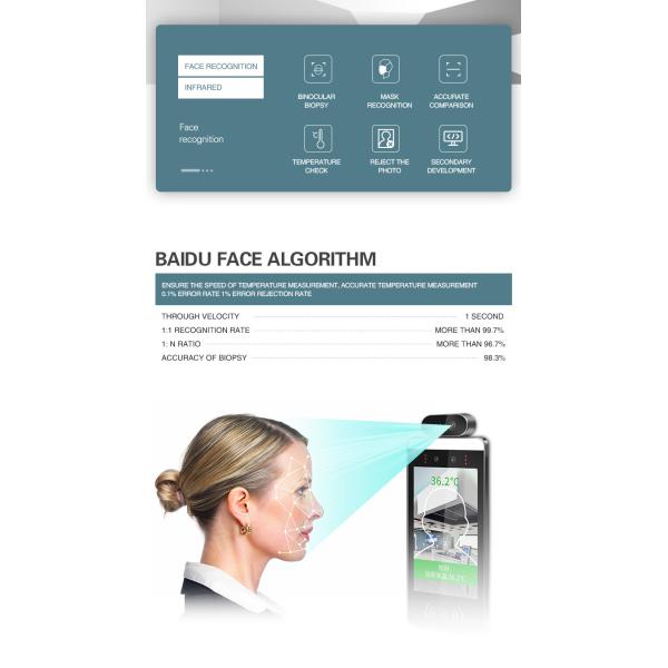 16GB Face Recognition Automatic Temperature Detector Multi Functional
