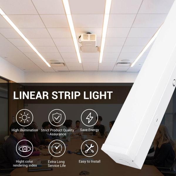 4ft led linear strip light fixture indoor for bedroom Linkable 5850 Lumen Max Wattage And CCT Selectable 120-277