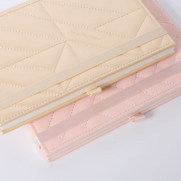 Custom Hard Cover Pu Notebook Spiral A5 Size Silk Cotton Journal Notebook Planner for Promotion