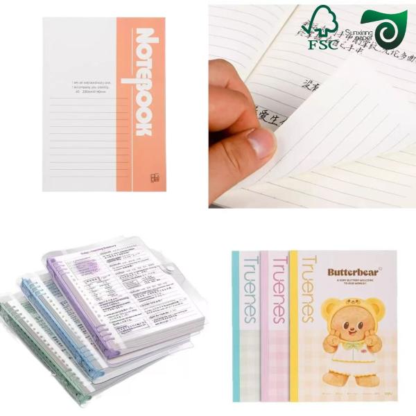 FSC 80GSM Recycle Pulp Cream Woodfree Paper For Notebook Uniform Thickness Smooth Surface