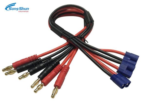 Quality 3.5mm Silicone Power Cord Cable EC5 2Pin Plug 14awg 4.0 Gold Plated Terminal for sale