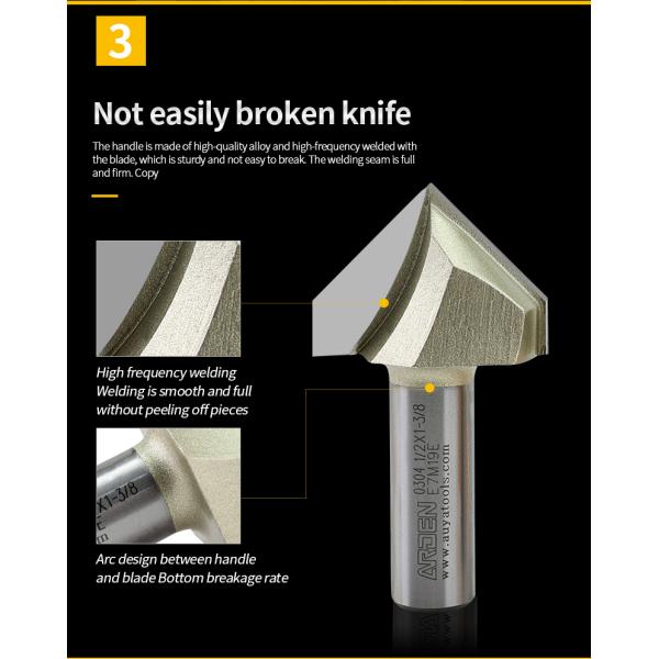 90degree Engraving 3D V Bit Wood Cutting CNC Router Bit Arden V Type Carving Bit for MDF Hardwood, Plywoods