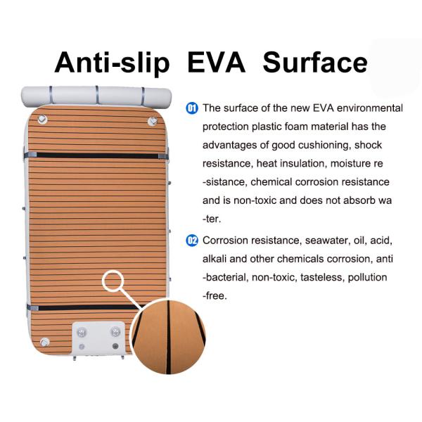 Customized Portable Drop Stitch PVC Teak Inflatable Floating Platform Water Platform Dock