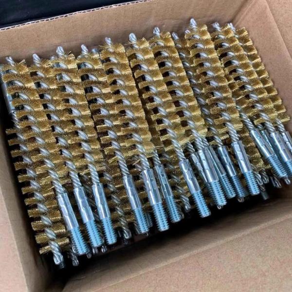 Hand Operated Tube Cleaning Brush Metal Twist Wire Brush 165mm Length With M6 Thread