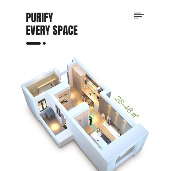 HEPA H12 Filter PM2.5 Air Filter Smoke Small Ionizer Air Purifier For Home