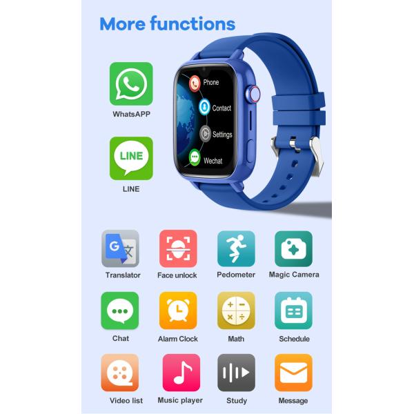 D41 4G Childrens Tracker Watch SOS GPS LBS Waterproof For Teens OEM