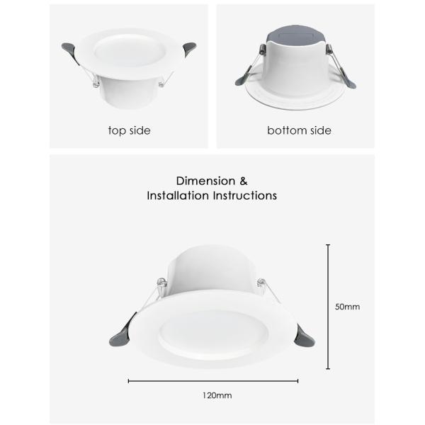 5000K Smd Led Ceiling Light AC85-265V 5W Led White Downlights
