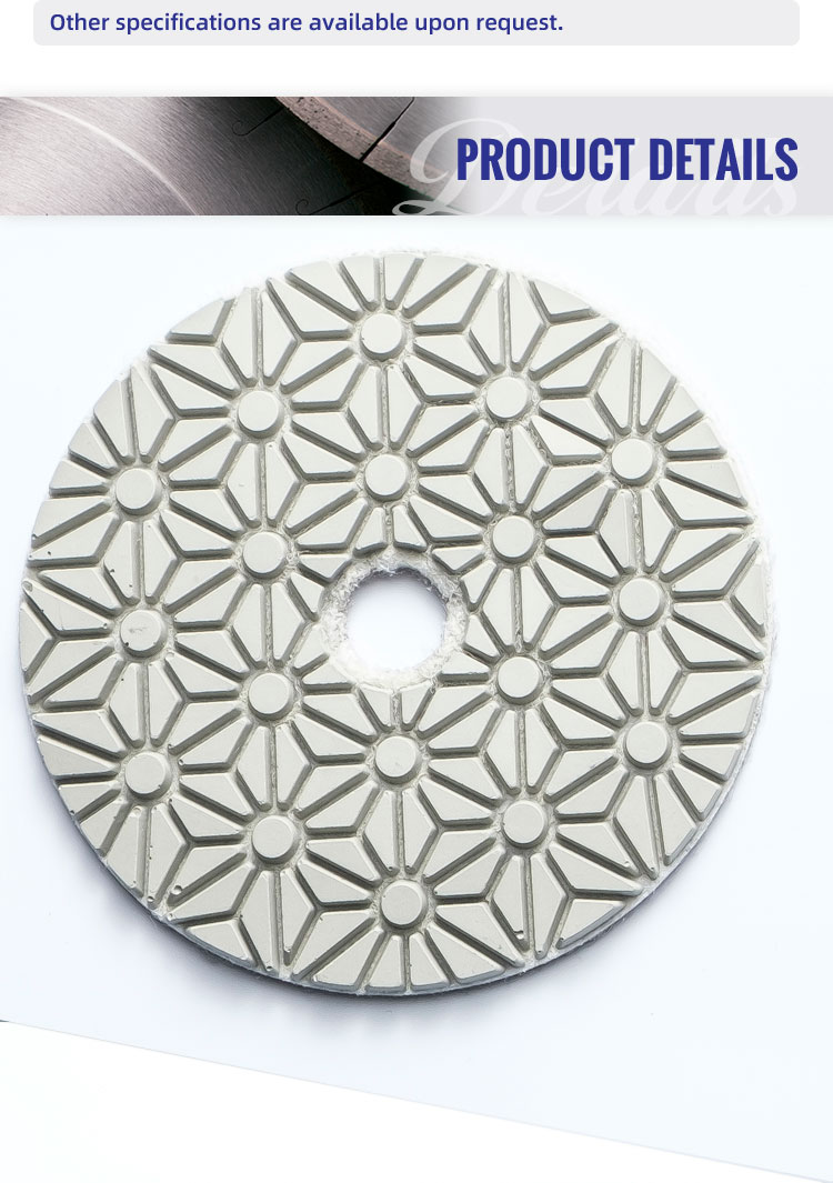 Stone Flexible Abrasive 4" Resin Bond 3 Step Polishing Pads for Granite Grinding Tools