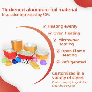 130ml 350ml Customize Packing Boxes Aluminum Foil Take Out Containers