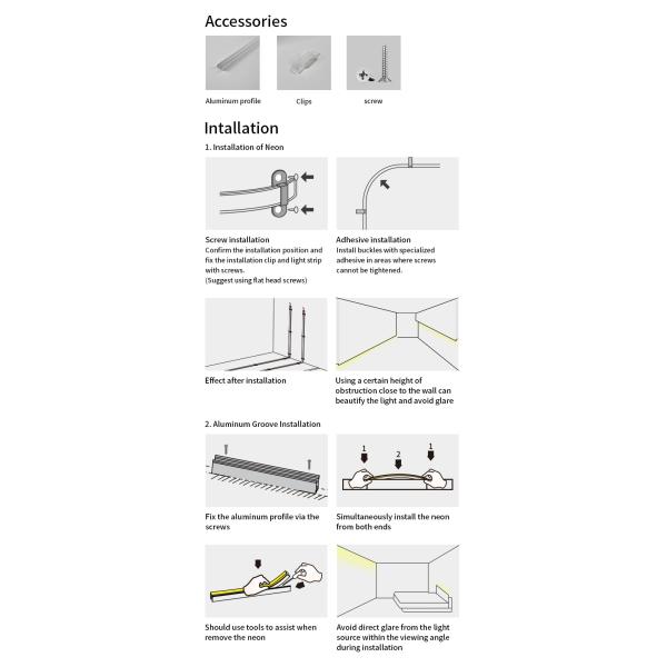 DC24V COB Neon Light RGB LED Strip 5m Roll For Room Ceiling IP67 Waterproof