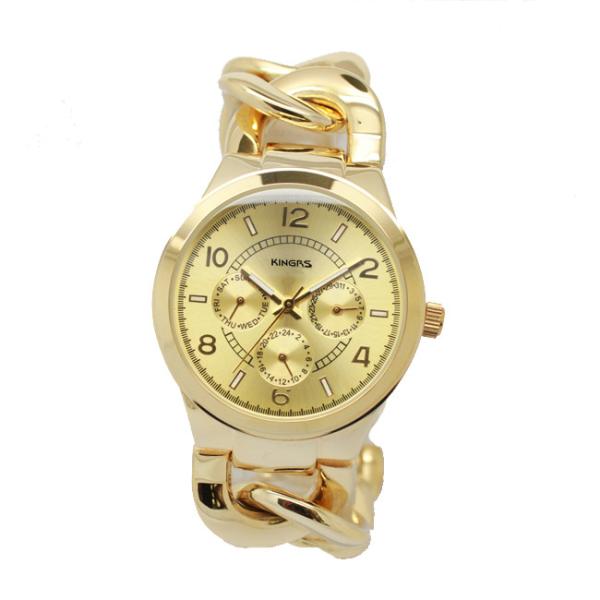Quality Waterproof Ladies Cowboy Link Alloy Wrist Watch With Multifunction Dial for sale