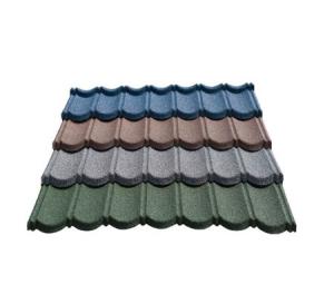 China Building Stone Chips Steel Sheets Stone Coated Metal Roofing Tile 0.35-0.55mm Thickness With 50-Year wholesale