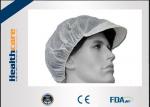 Nonwoven PP Disposable Head Cap Bule/White Cap With Peaked CE ISO FDA For Food