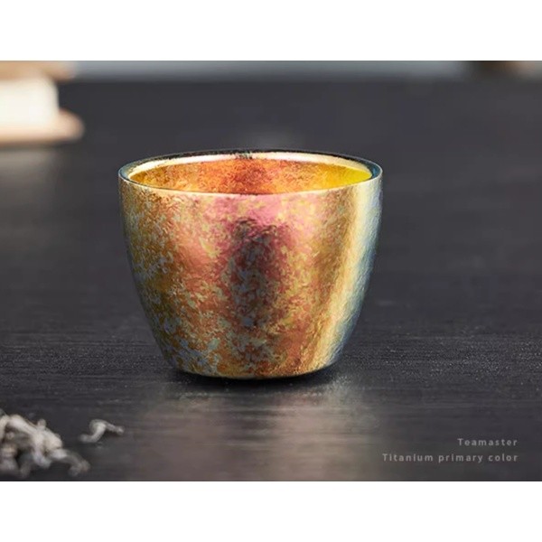 Dishwasher Safe Titanium Tea Cup Set Hammered Finish 56ml Titanium Coffee Cup Compact Elegance Metal Tea Cup Easy To Clean 100% Recyclable Material