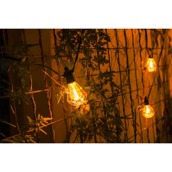 Solar Panel Powered Christmas Holiday Decoration LED Light String Shatterproof Waterproof E12 Sockets Diamond Shaped Festoon
