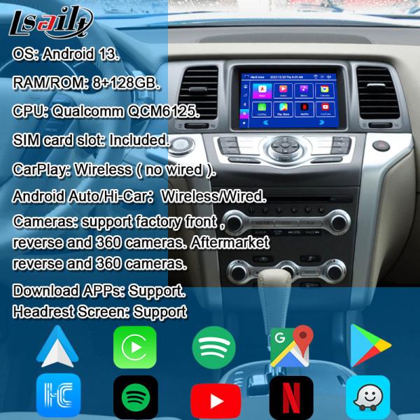 Lsailt 8G CarPlay/Android Multimedia Interface for Nissan Murano, Quest, Patrol Infiniti QX with NetFlix, Google Map