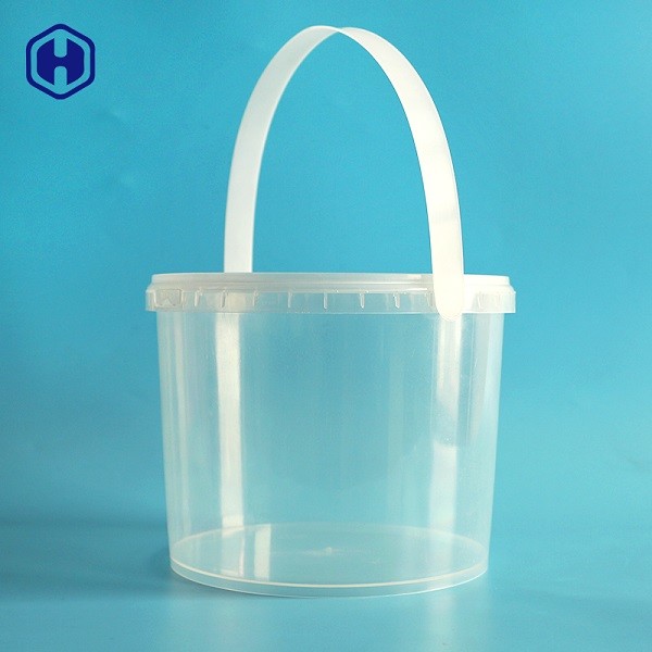 Single Handle Transparent Plastic Bucket PP Round Cover Yogurt Packing