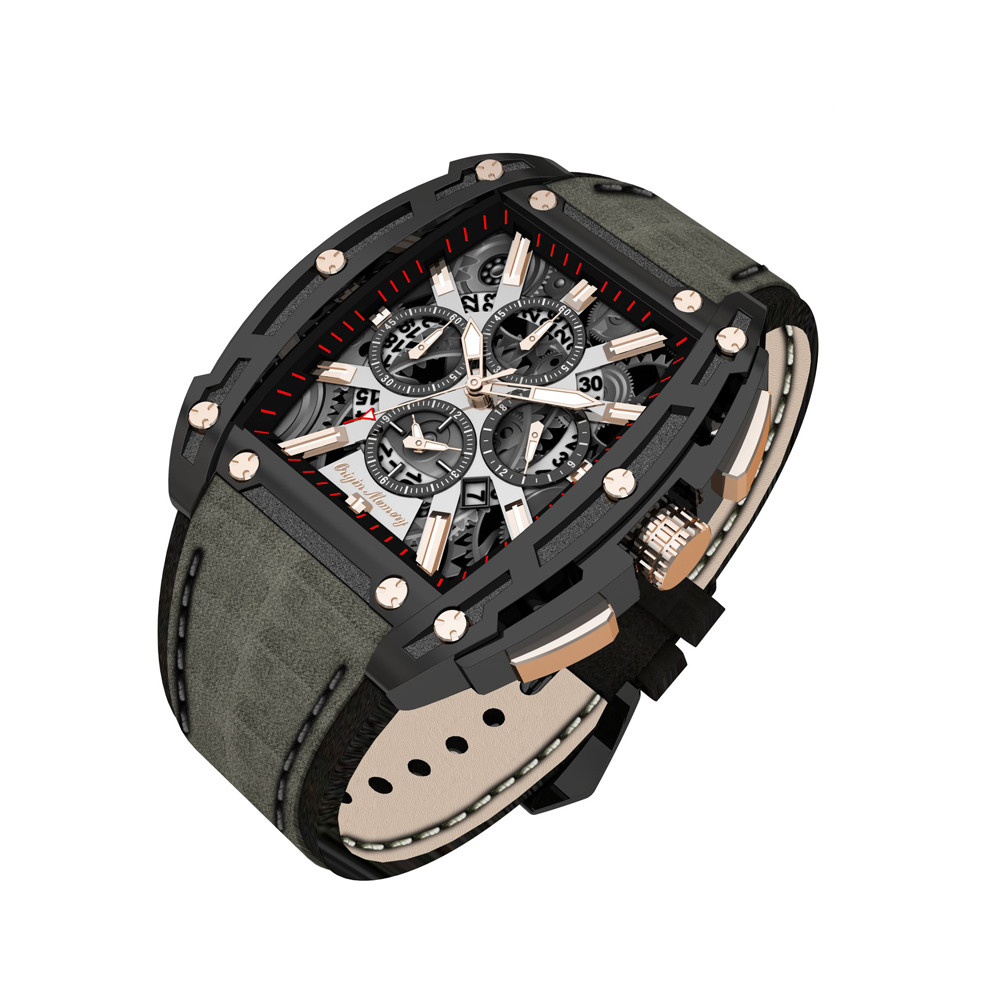China Business 44mm Automatic Mechanical Watch Hollow Out Multi Function wholesale