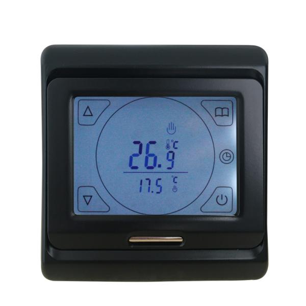 Quality Black Color Heated Floor Thermostat Anti Flammable PC Housing Material for sale