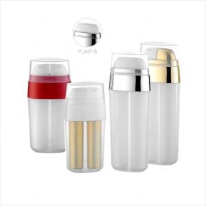 China 2 in 1 Double tube airless bottle15ml 20ml 30ml 40ml PP cosmetic bottle wholesale