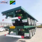 40ft 3 And 4axles 48ft 53ft Platform Flatbed Container Semi Trailer With Tractor