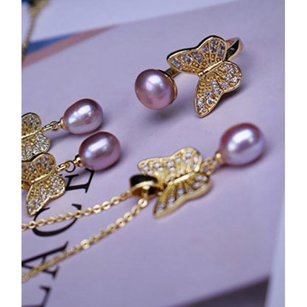 Butterfly Natural Pearl Necklace For Women Elegant Butterfly Pearl Chokers Necklace Wedding Gift Pearl Necklace Jewelry