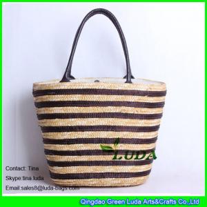 LUDA hot sale straw beach totes striped fashion wheat straw handbag