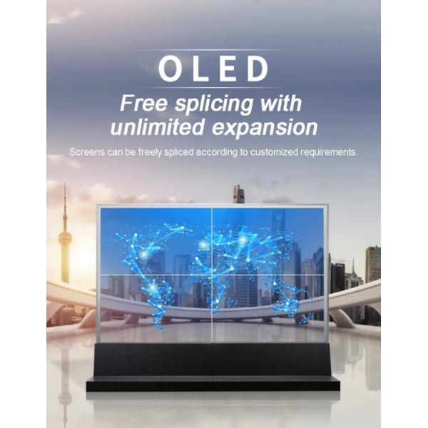 Aluminum Alloy Frame Transparent OLED Touch Display Advertising Player with High Brightness and 4K Ultra HD Resolution