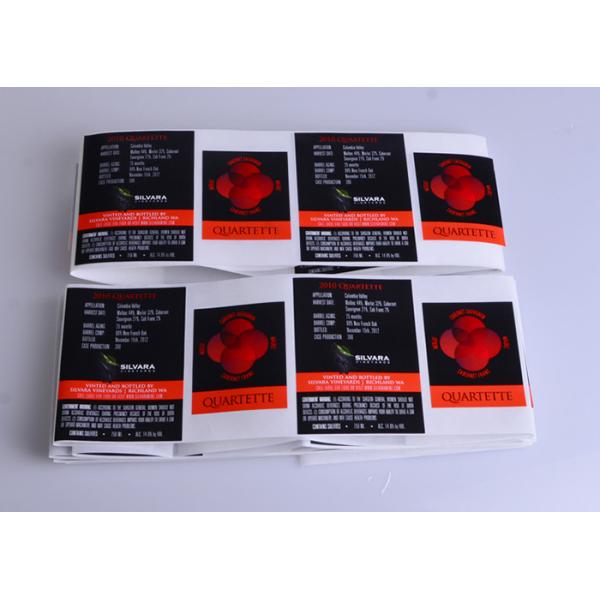 Custom cmyk glossy varnishing spot UV wine bottle packaging sheet roll labels printing