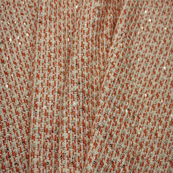 Stock a Roll Wholesale Luxury New Design 100 Polyester Yarn Dyed Tweed Fabric for Autumn and Winter Women's Coat Clothing