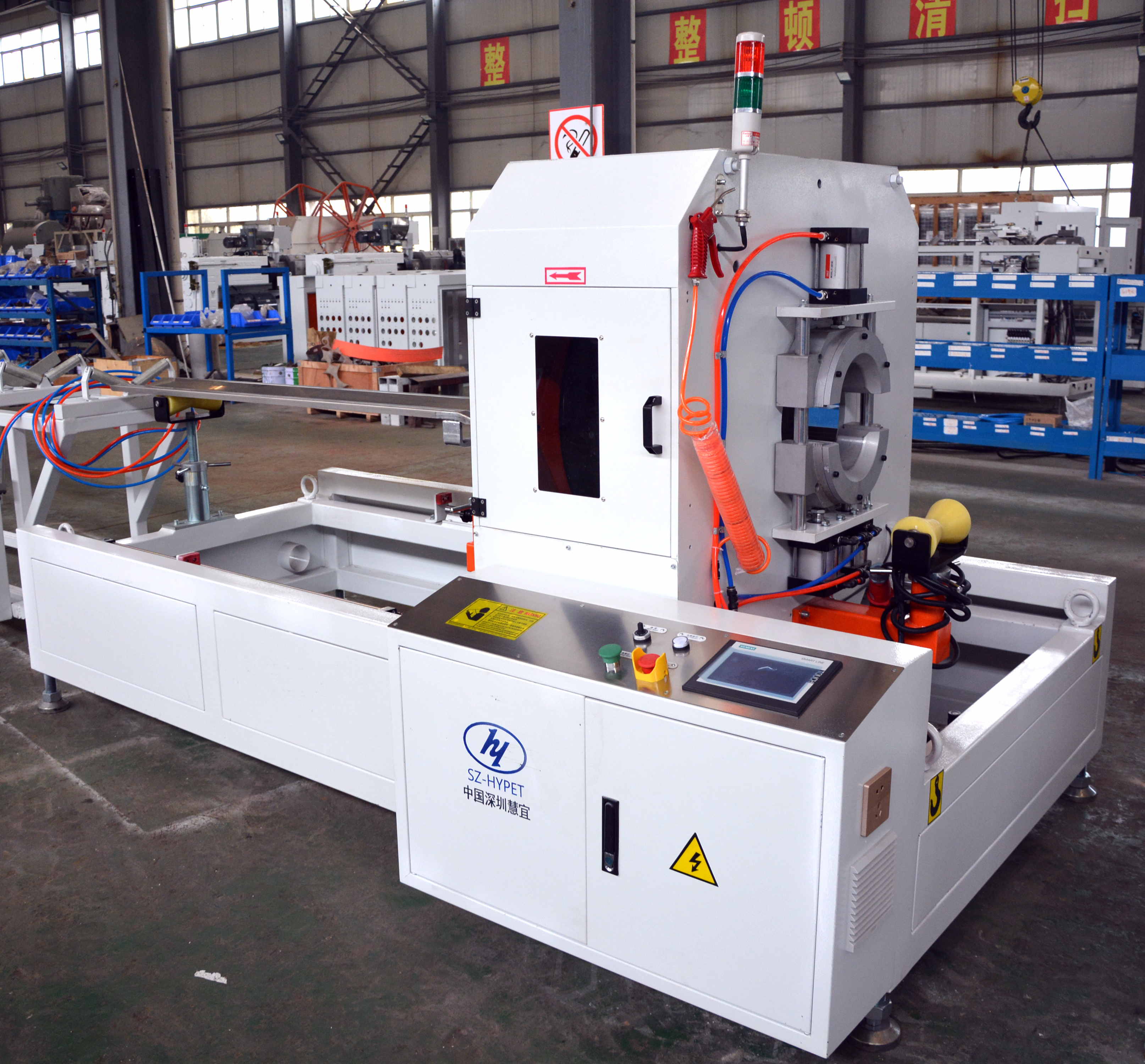 SHENZHEN HYPET High Speed PVC Pipe Making Machine , PVC-O High Filler Pipe Extrusion Production Line