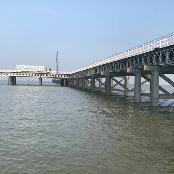 Portable Steel Bailey Panel Bridge 3.7m Width Pained Or Galvanized