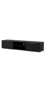  Pemberly Row 67" ModernTV Stand with Storage in Black Matte