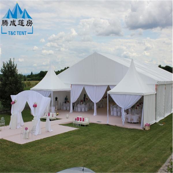 Red Color Wedding Event Tents Light Frame Steel Structure With Sandwich Panel Wall