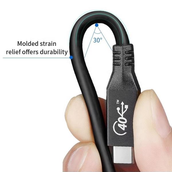 FCC Certified 0.8m Thunderbolt 3 USB Cable 40Gbps PD 100W Charging Full Featured