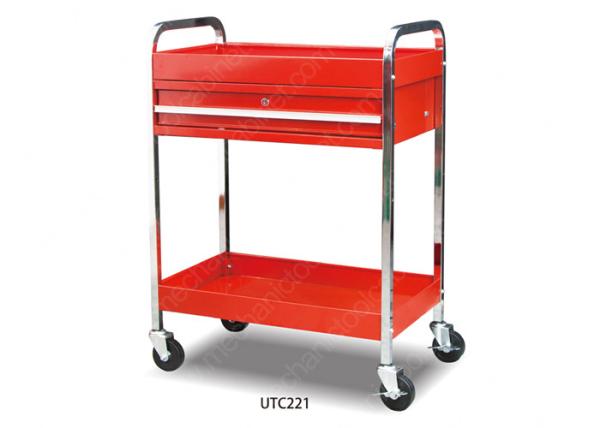 Quality Middle Mobile Tool Storage Carts , Metal Rolling Tool Cart Heavy Duty With Drawer for sale