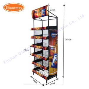 China Candy Rack Chips Display Iron Hanging Basket Stand on sale