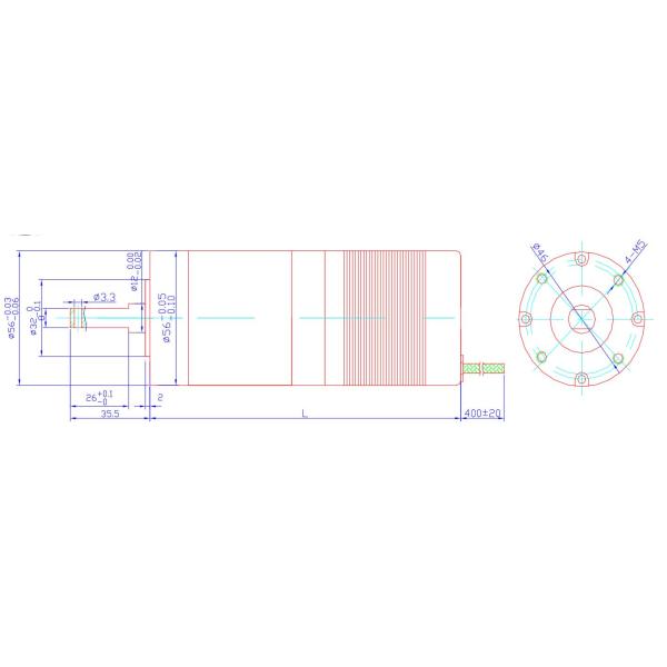 56JBX DC24v 20-100W Brushless Geared Motor With Planetary Gearbox For Precision Control Equipment