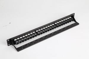 19 21'' 110 IDC UTP Unshielded Rack Mount Patch Panel 24 Port Cat6A With Cable Management