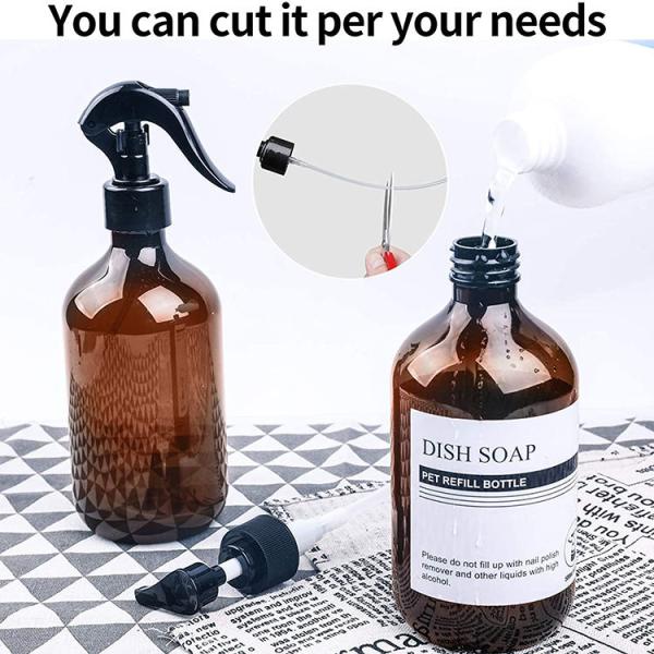 500ml Transparent Plastic PET Bottles For Shampoo Conditioner Hair Oil With Lotion Pump