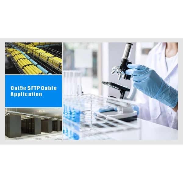 CAT5E Shielded SFTP Cable 24AWG Durable Jacket 500FT